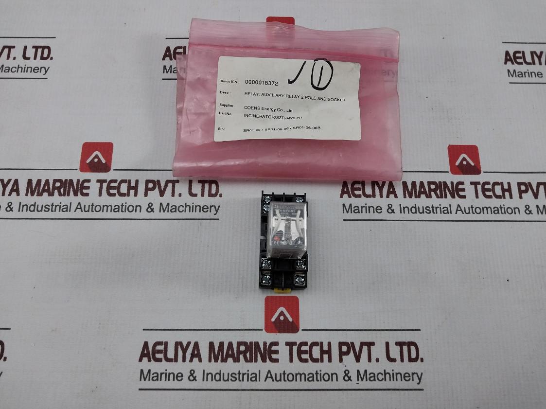 Honeywell Szr-my2-n1 2 Pole Auxiliary Relay Socket 50/60Hz 5A @ 250Vac
