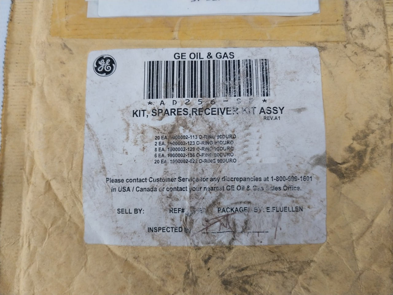 Hydril Ad256-sp Spares Kit, Riser Receive Kit Assembly For Bop Frame Ss025A