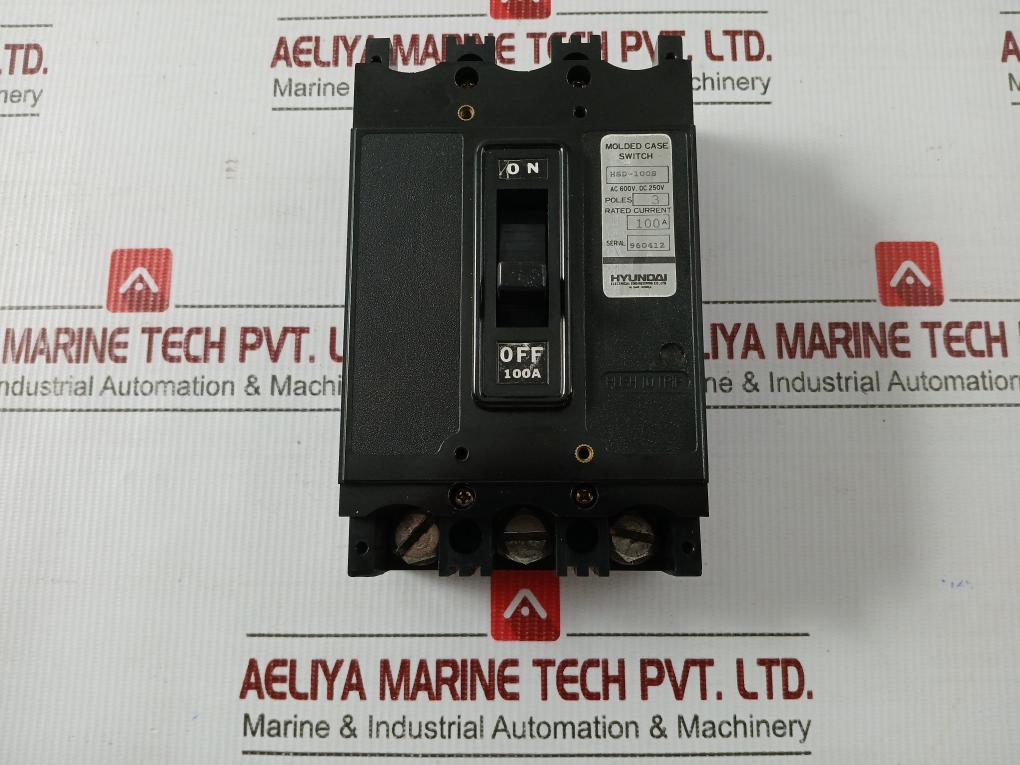Hsd-100s Molded Case Switch Poles 3 Dc250v Brand Hyundai