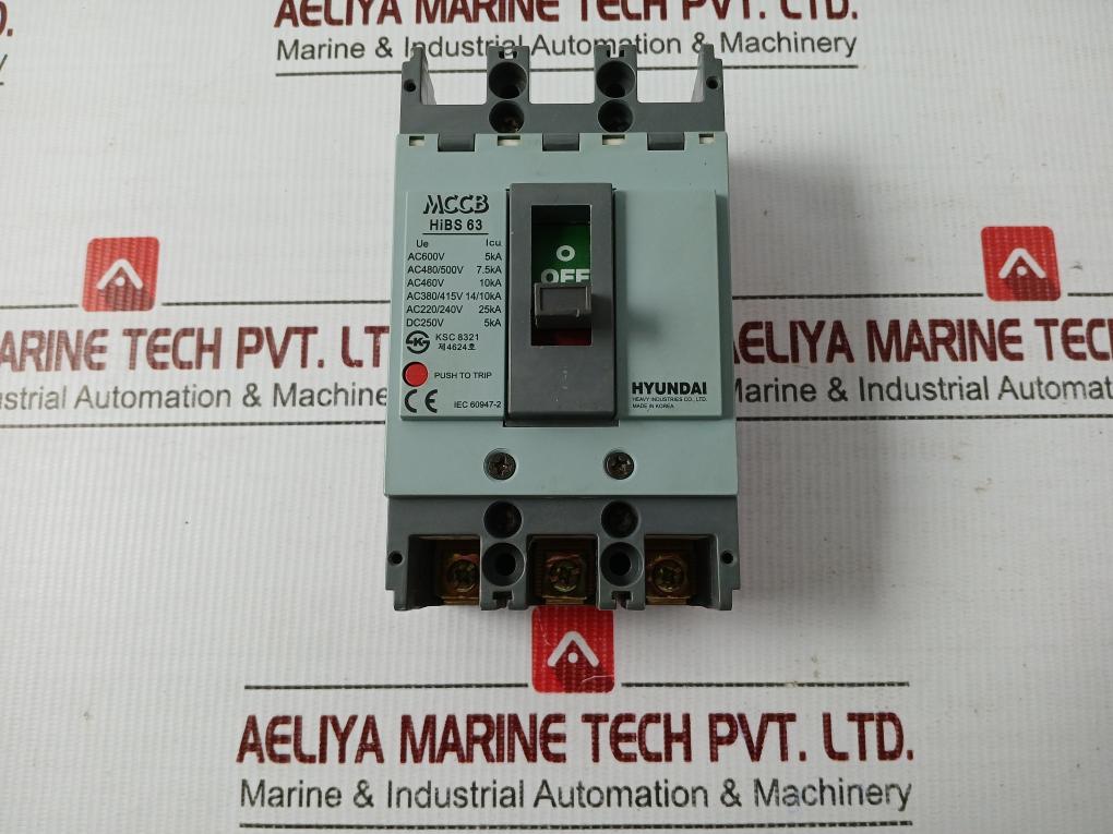 Hyundai Molded Case Circuit Breaker 50/60hz Ac 690v Hibs 63