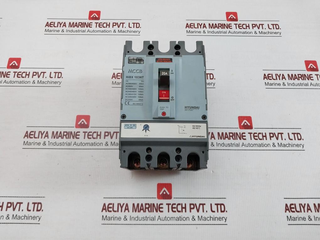 Hyundai Molded Case Circuit Breaker Ac200-230v 50/60hz Hibx 103nt