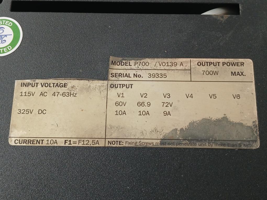 Industronic Power Supply Module Input-115vac 47-63hz 10 Gr 04