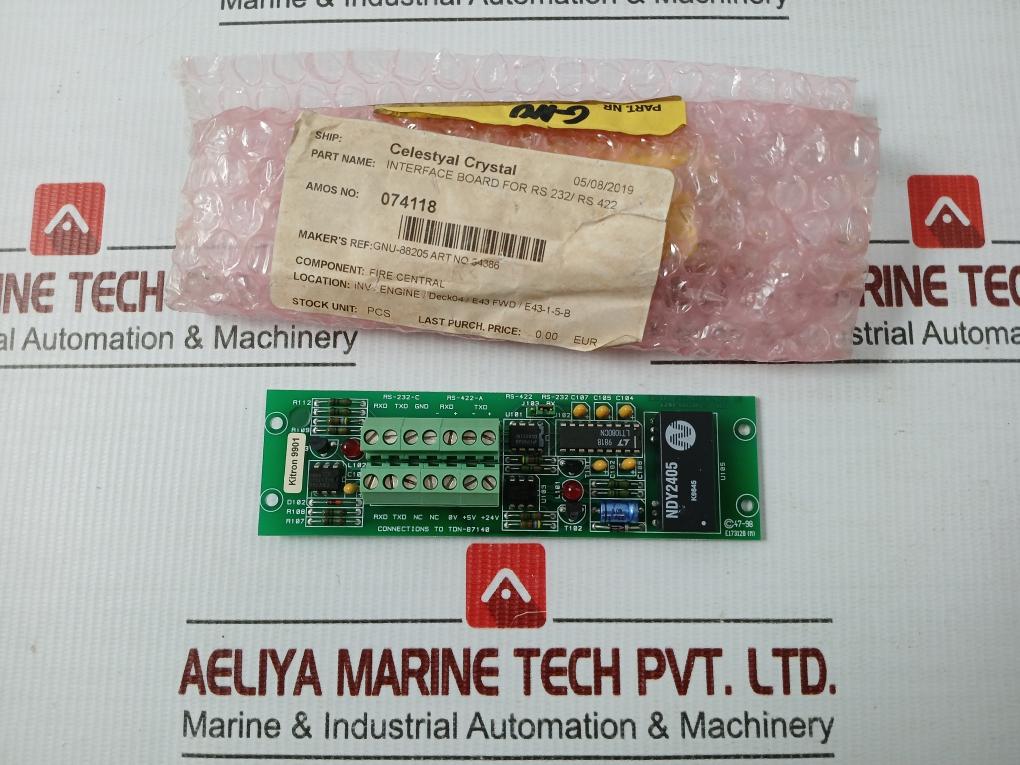 Interface Board For Rs 232/ Rs 422 Scana Servoteknikk Gnu-88205-2 (B)