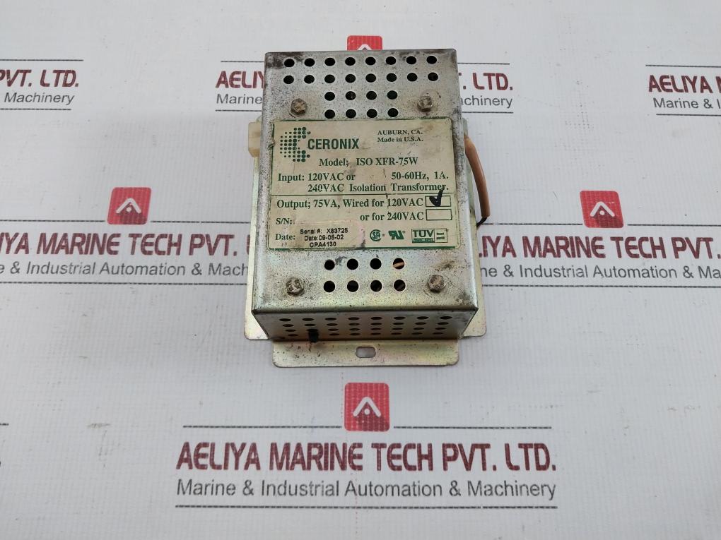 Isolation Power Transformer Ceronix Iso Xfr-75w Input 120vac 50-60hz