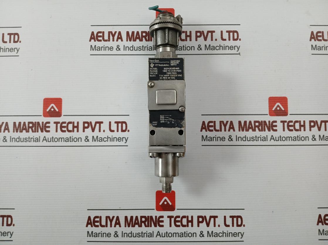 Itt 232P43C6Ehnr Adjustable Pressure Switch 7500 Psig -40 To 75°C T5