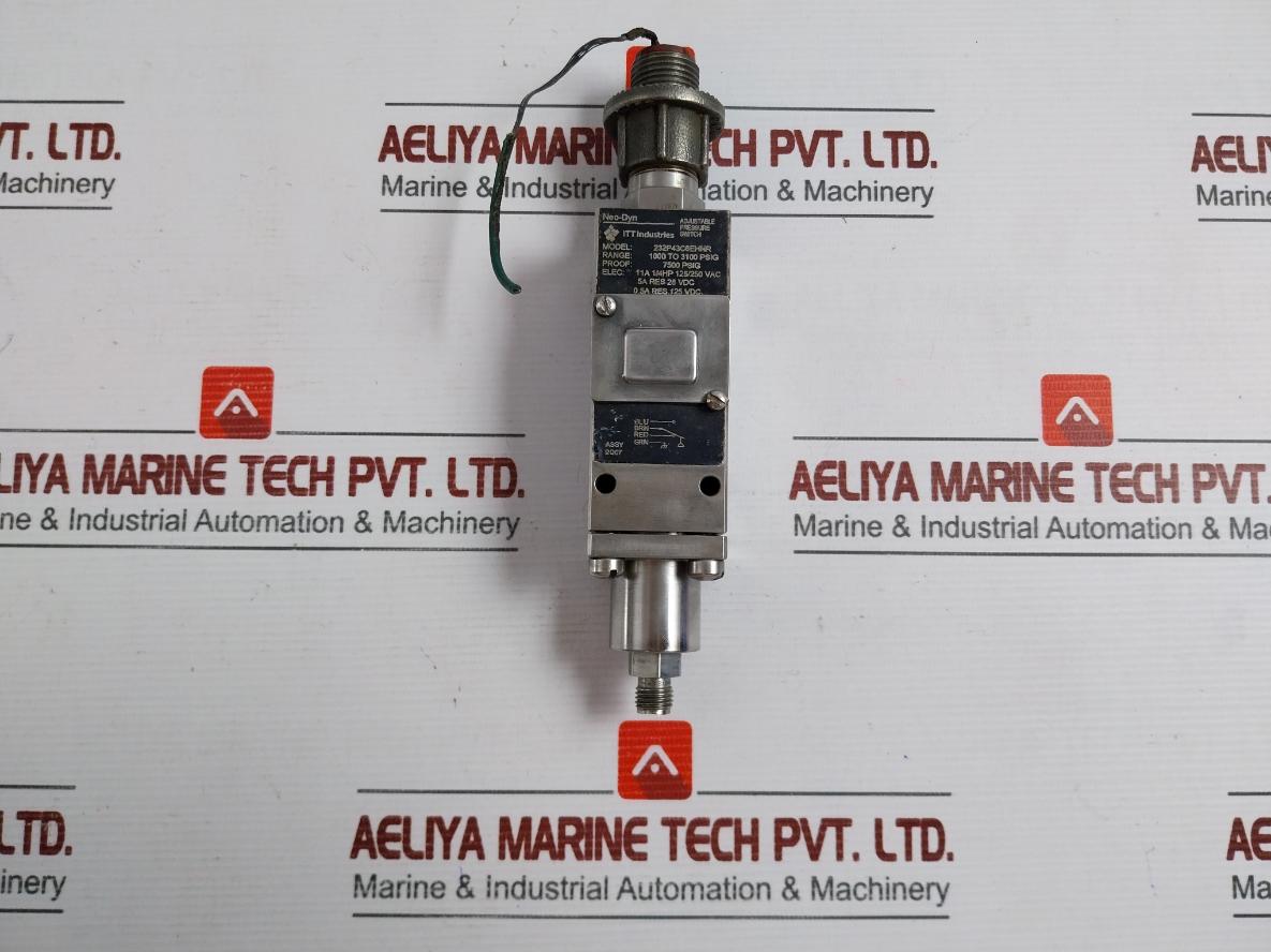 Itt Adjustable Pressure Switch 11a 1/4hp 125/250 Vac 232p43c6ehnr