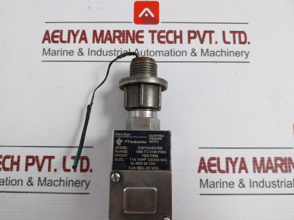 Itt Adjustable Pressure Switch 11a 1/4hp 125/250 Vac 232p43c6ehnr