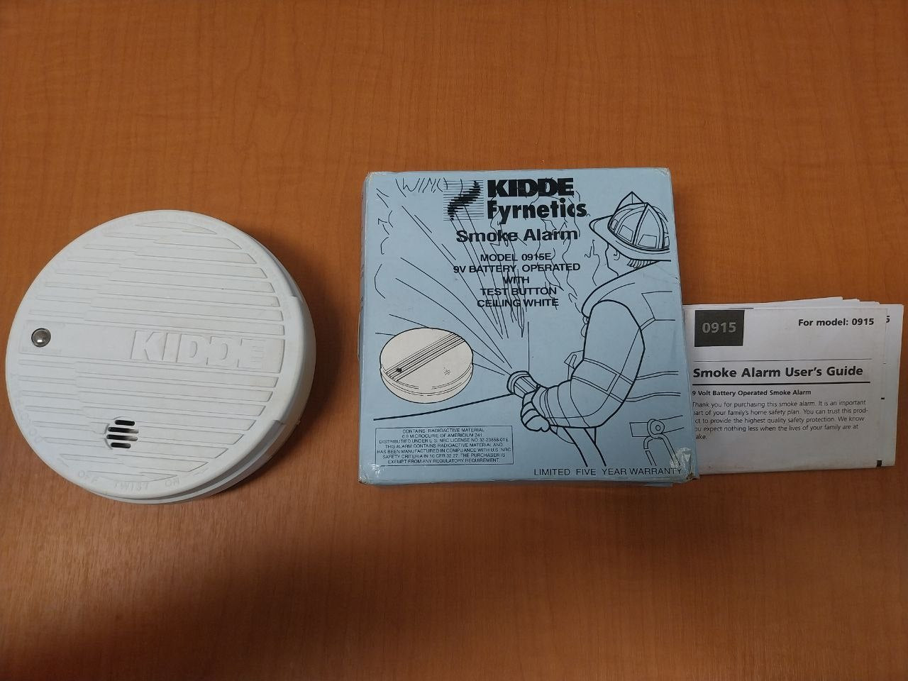 Kidde 0915e smoke alarm detector 9volt battery