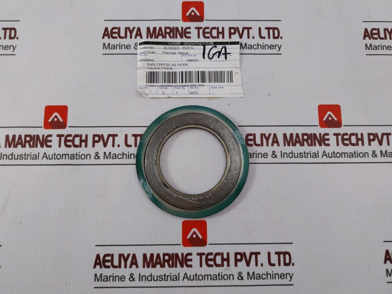 Klinger 316L/316L/Fg/316L Swg Crir 50 Spiral Wound Gasket 76220640