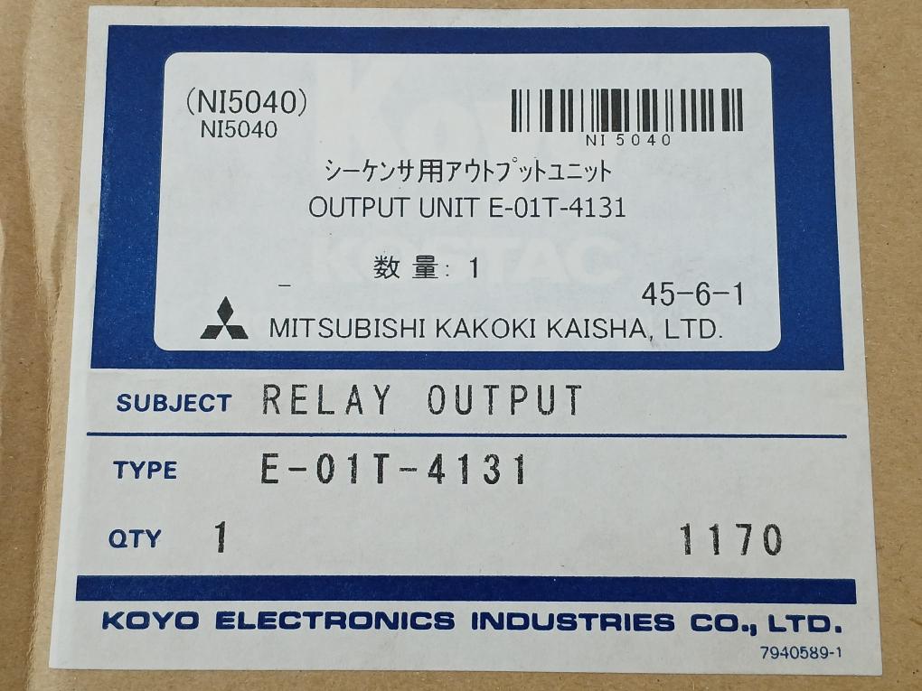 Koyo Electronics Relay Output Unit Ni5040 E-01t-4131