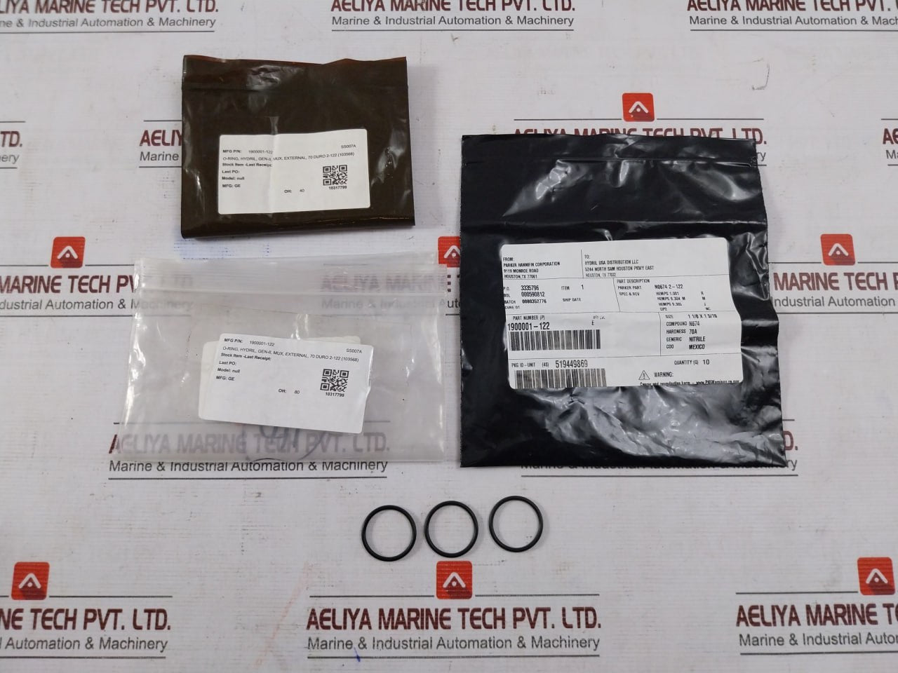 Lot Of 10X GE 1900001-122 O-ring Seal 70 DURO 2-122 (103568) 70A SS007A