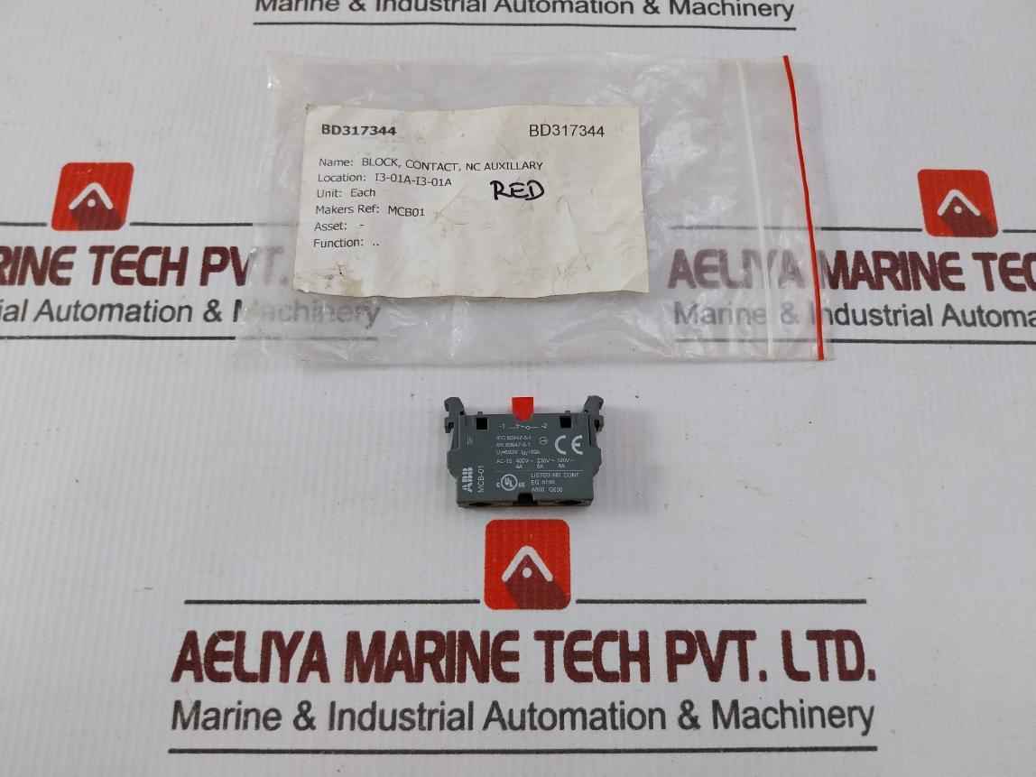 Lot of 2X ABB MCB-01 NC Auxiliary Contact Block 400V 4A