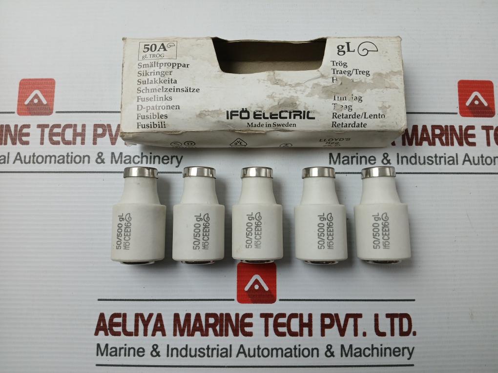 Lot Of 2X Ifo Electric Link 50A (1 Lot/Packet=5 Pcs) Time Lag Fuse