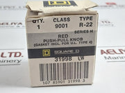Lot Of 2X SQUARE D R-22 Push Pull Knob Red