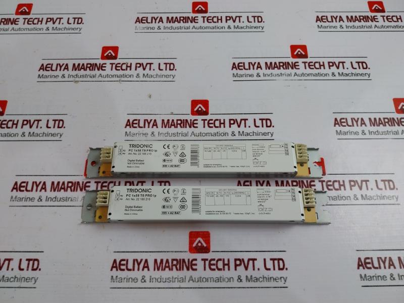 Lot of 2X Tridonic 22185215 Not Dimmable Digital Ballast PC 1X58 T8 PRO IP