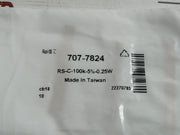 Lot Of 2x C-100k-5%-0.25w 707-7824 Carbon Film Resistor Brand Rs