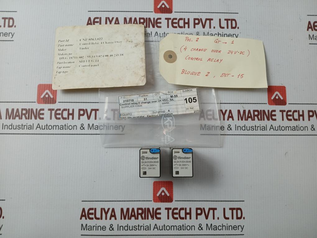 Lot Of 2x Finder 55.34.9.024.00.40 &nbsp;24v Dc - 50 Gm Control Relay
