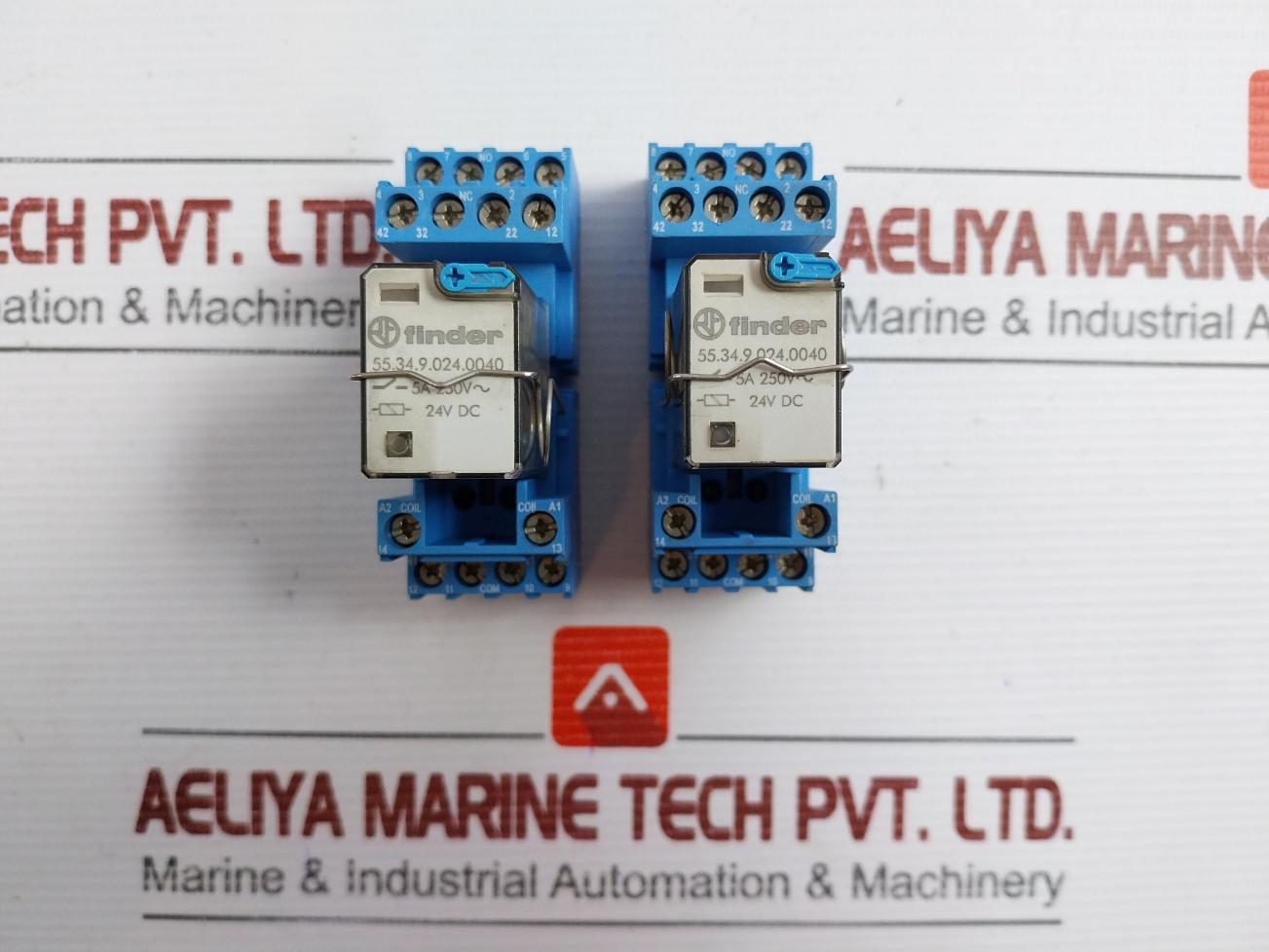Lot Of 2x Finder 55.34.9.024.0040 12a/10a 300vac General Purpose Relay