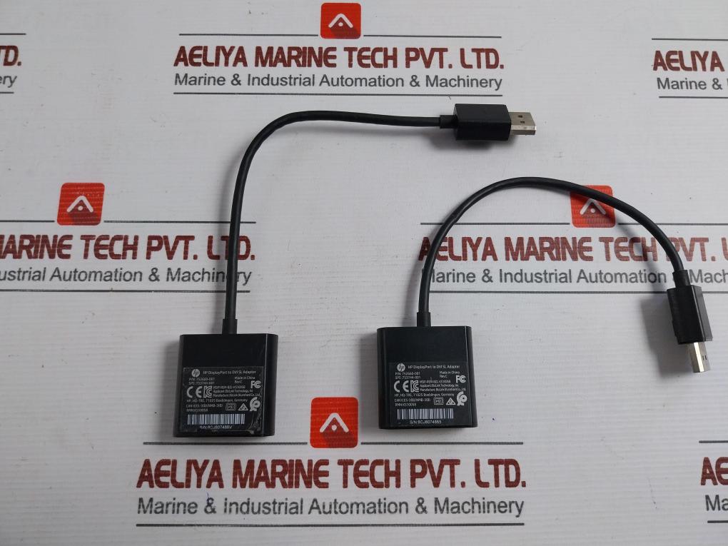 Lot Of 2x Hp 752660-001 Display Port To Dvi Sl Adapter