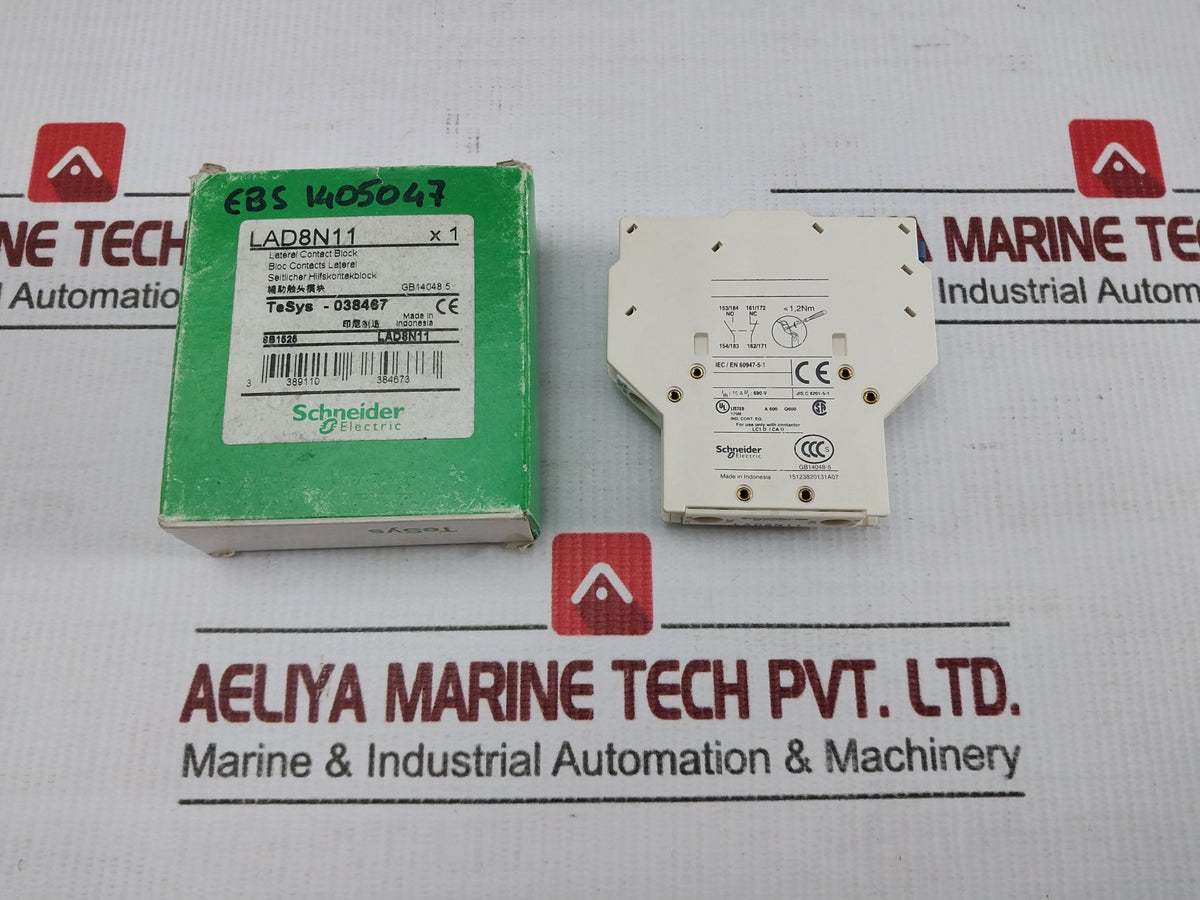 Lot Of 2x Lad8n11 Schneider Electric Auxiliary Contact Block