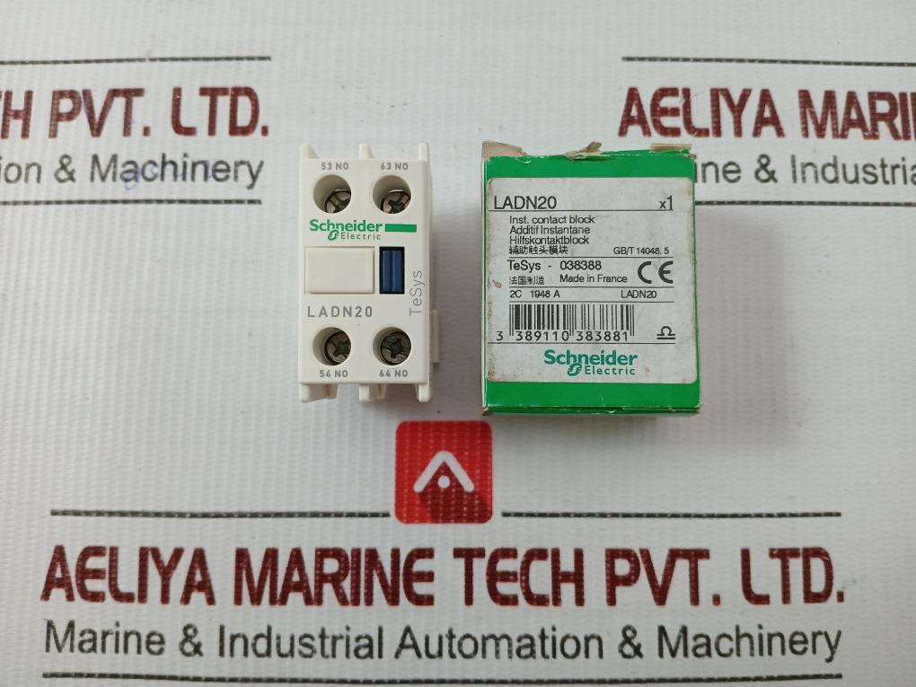 Lot Of 2x Ladn20 Auxiliary Contact Block 690v 10a By Schneider Electric