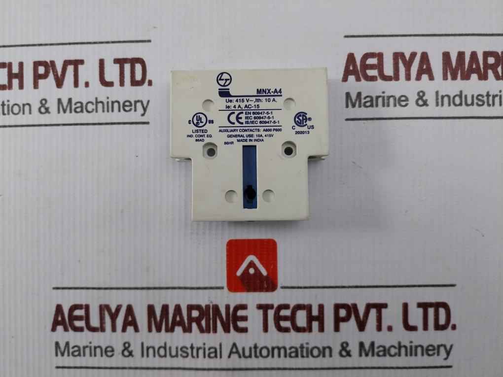 Lot of 2X Larsen & Toubro MNX-A4 Auxiliary Add ON Contact Block 10A 415V