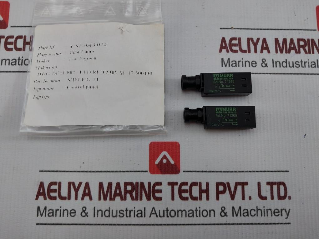 Lot Of 2x Light Indicator Pilot 71269 230v Murrelektronik
