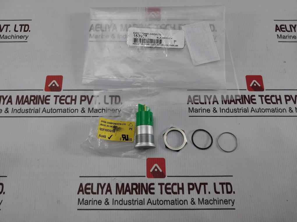 Lot of 3X APEM Q22F1GXXG12E Green Panel Indicator Light 250V 10A APEM2915