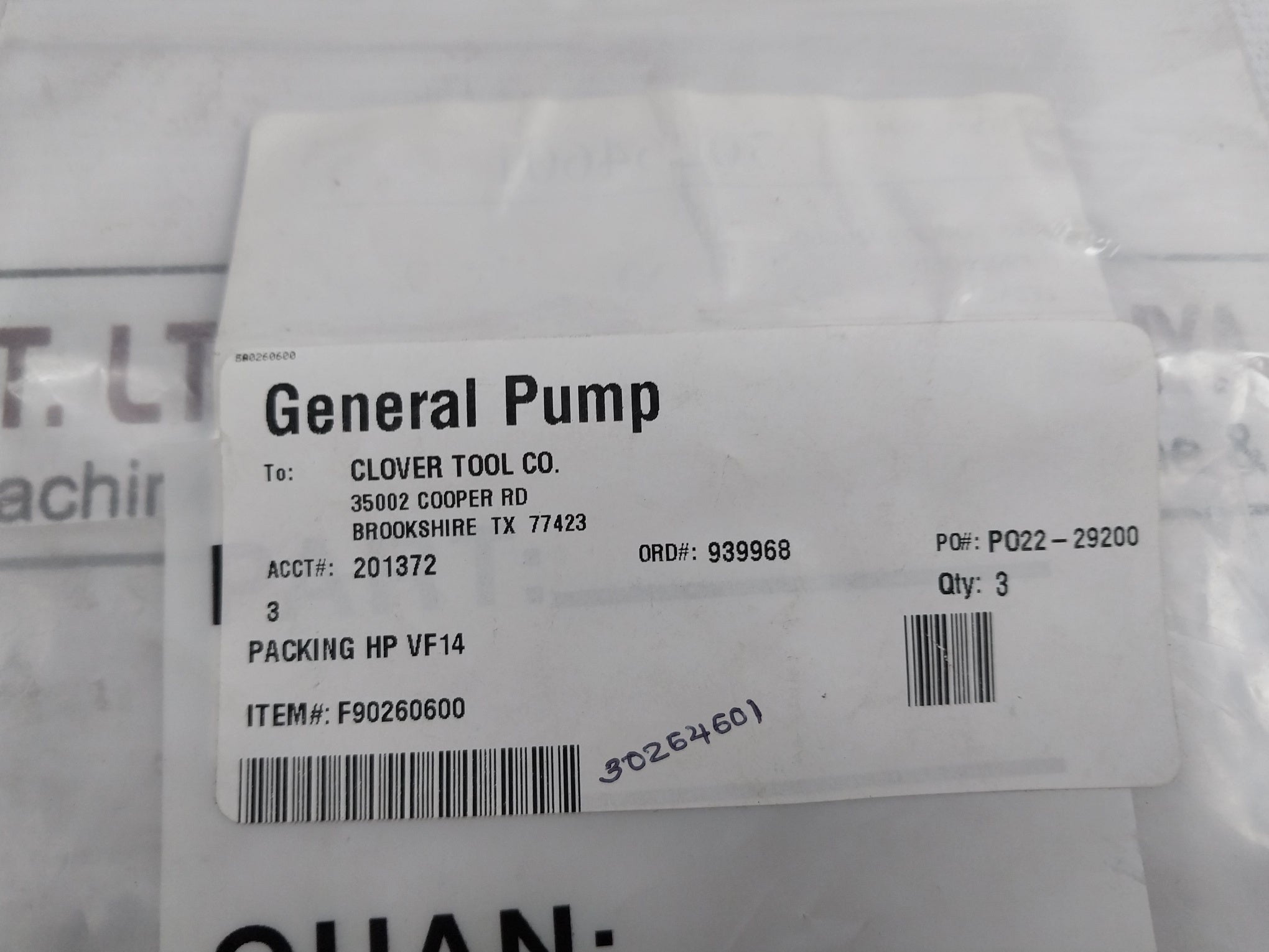 Lot of 3X General Pump F90260600 Packing Seal HP VF14 Interpump 14x24x11.1mm
