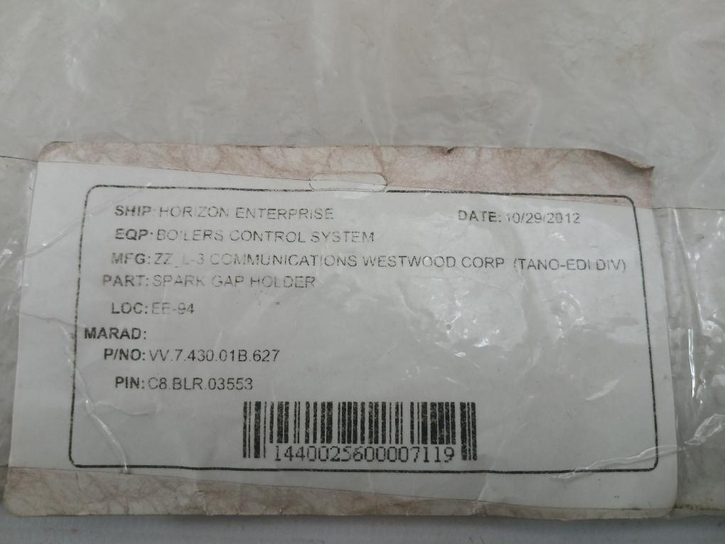 Lot Of 3X Spark Gap Holder For Boiler Control System Bussmann Vv.7.430.01B.627