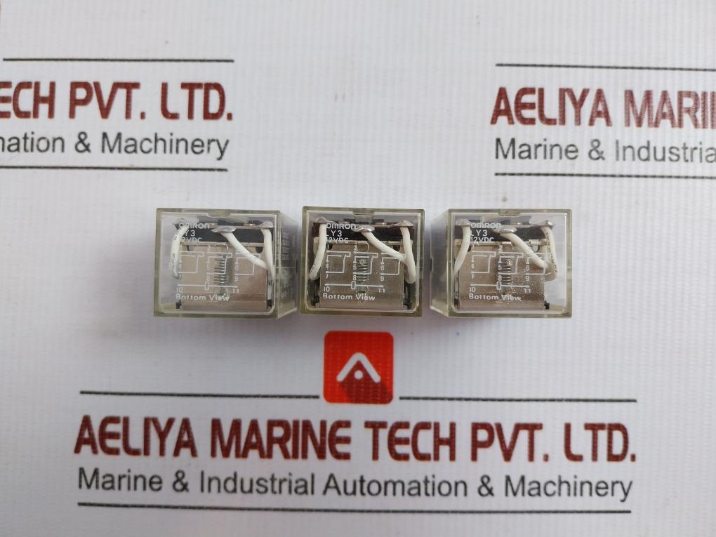 Lot Of 3x Ly3 Power Relay 12vdc Brand Omron