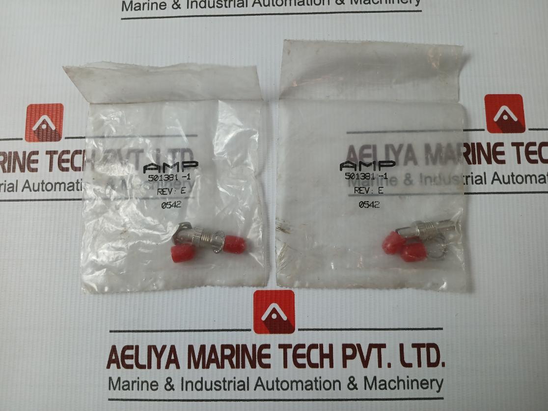 Lot Of 4X Amp 501381-1 Fiber Optic Cable Adapter Connector Rev-e