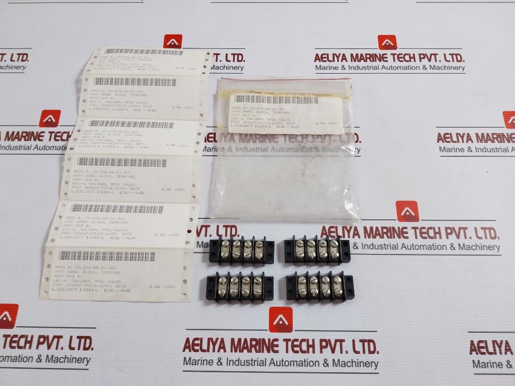 Lot Of 4X KULKA 601-4 Terminal Block/Barrier Strip