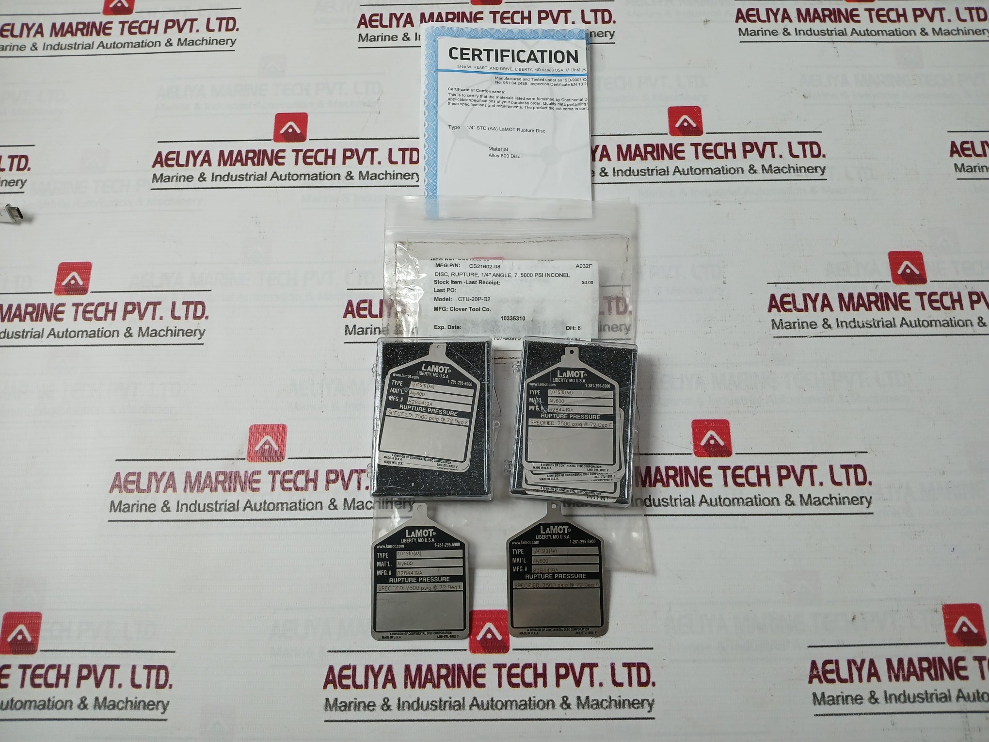 Lot Of 4X Lamot 1/4” Std (Aa) Rupture Pressure Disk 1/4" Angle Ctu-20P-d2