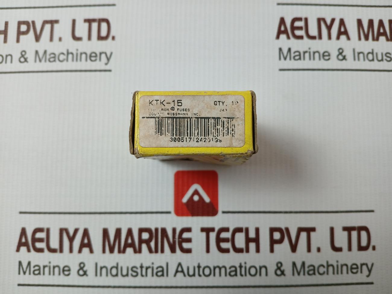 Lot Of 5X Cooper Bussmann Ktk-15 Fast-acting Fuse 15Amp 600V