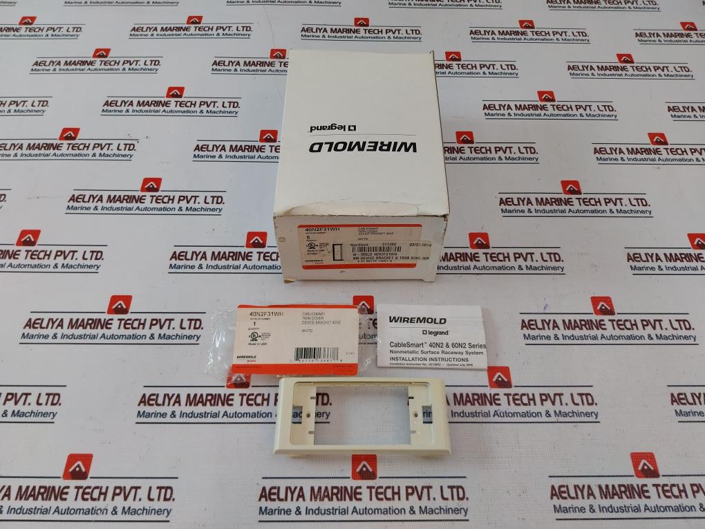 Lot of 5X Wiremold 40N2F31WH Cable smart Twin Cover Device Bracket Fitting 40N2