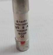 Lot of 6X Cartridge Fuse Di14X51 500V-100KA GG 6A