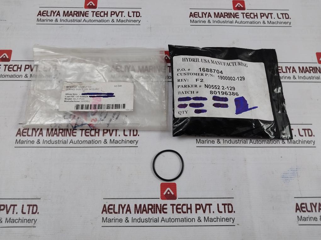 Lot Of 7X Hydril 1900002-129 O-ring Size 2-129, 90 Duro Rev: F2