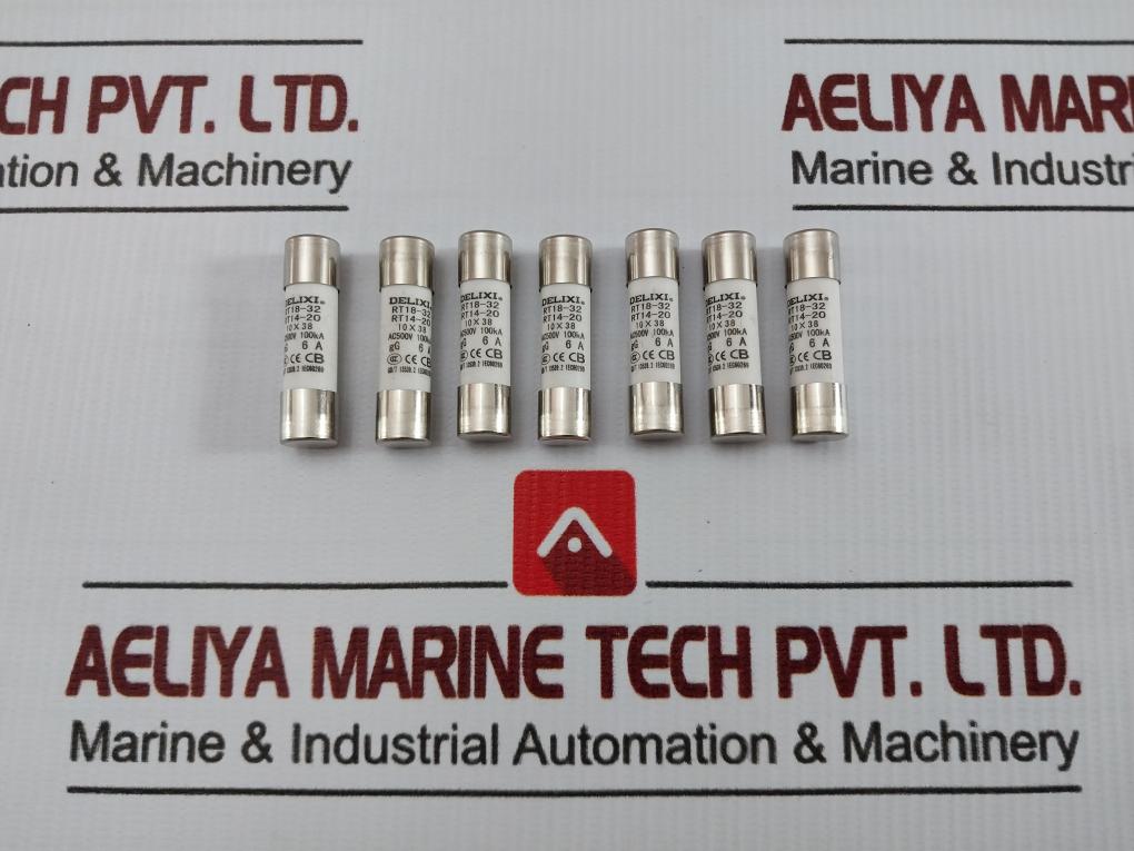 Lot Of 7x Cylindrical Ceramic Tube Fuse Ac500v By Delixi Gg 6a