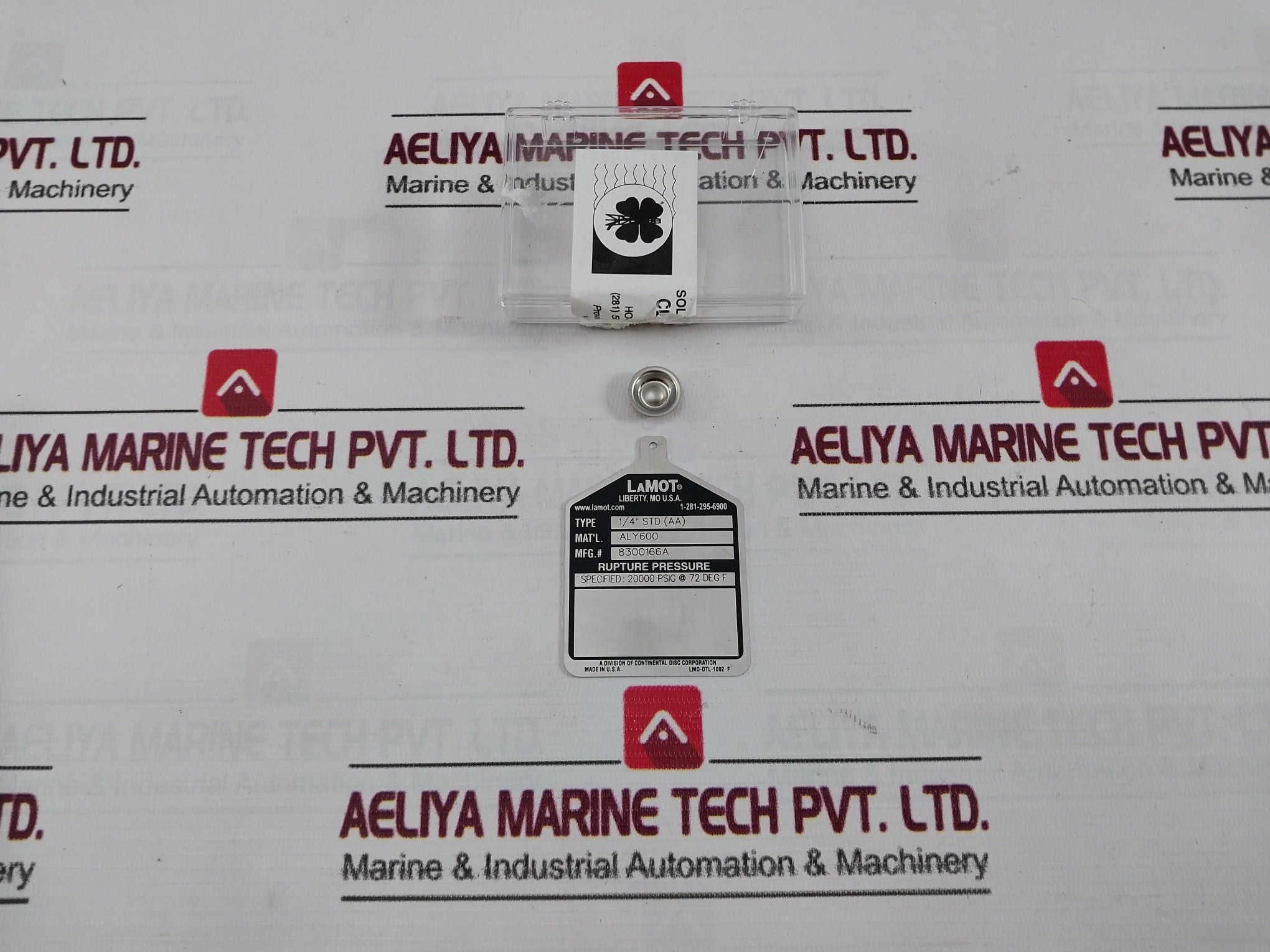 Lot Of 2X Lamot 1/4” Std (Aa) Rupture Pressure Disc Lmd-dtl-1002 F