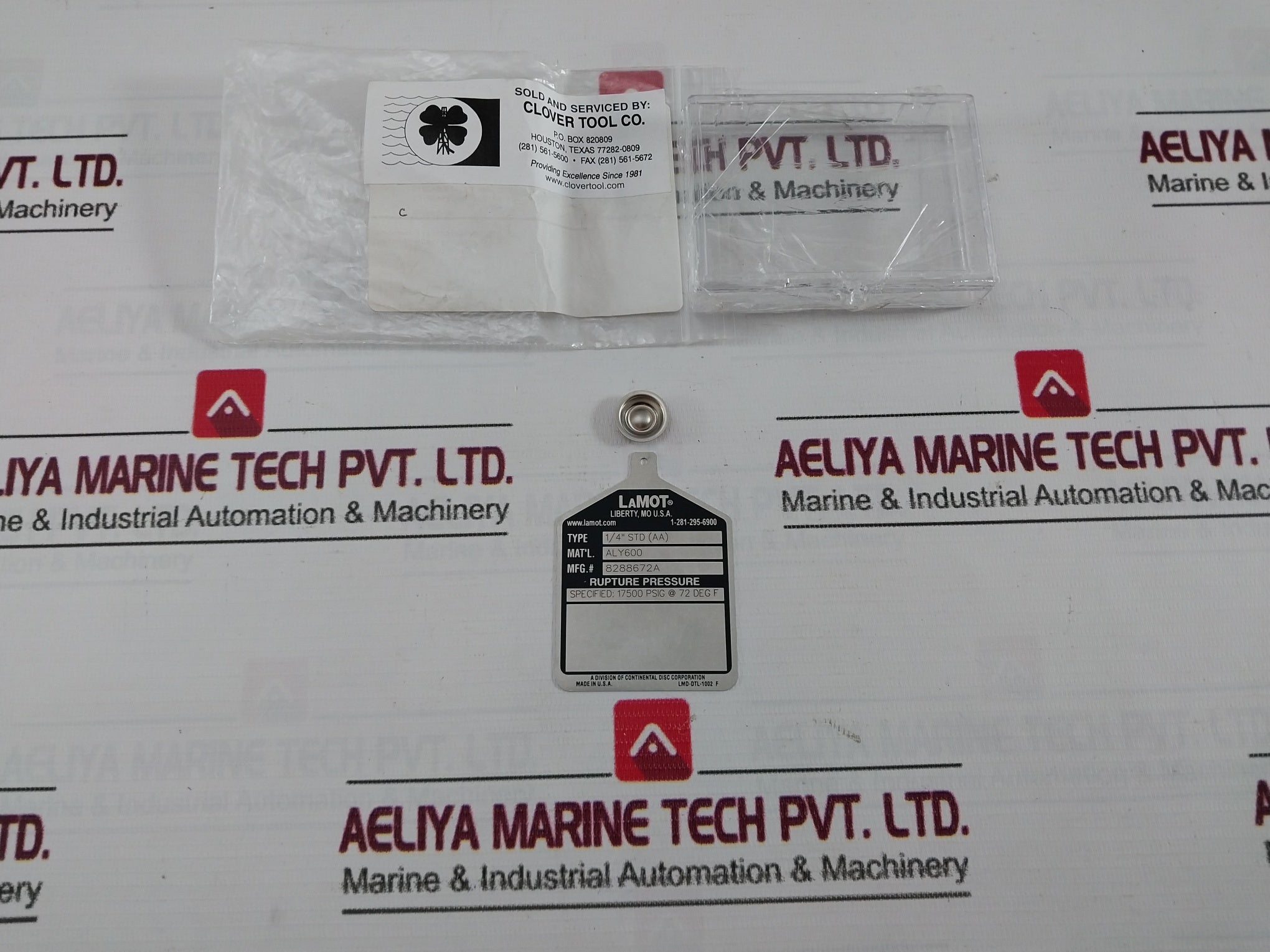 Lot Of 3X Lamot 1/4" Std (Aa) Rupture Pressure Disc 17500 Psig