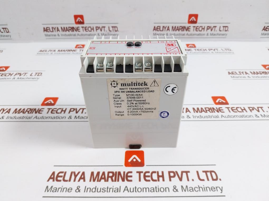 M100-WA4-Watt-Transducer-3Ph-3W-Unbalanced-Load-50-60Hz-4-20Ma-440-Vac-Multitek-210316-1