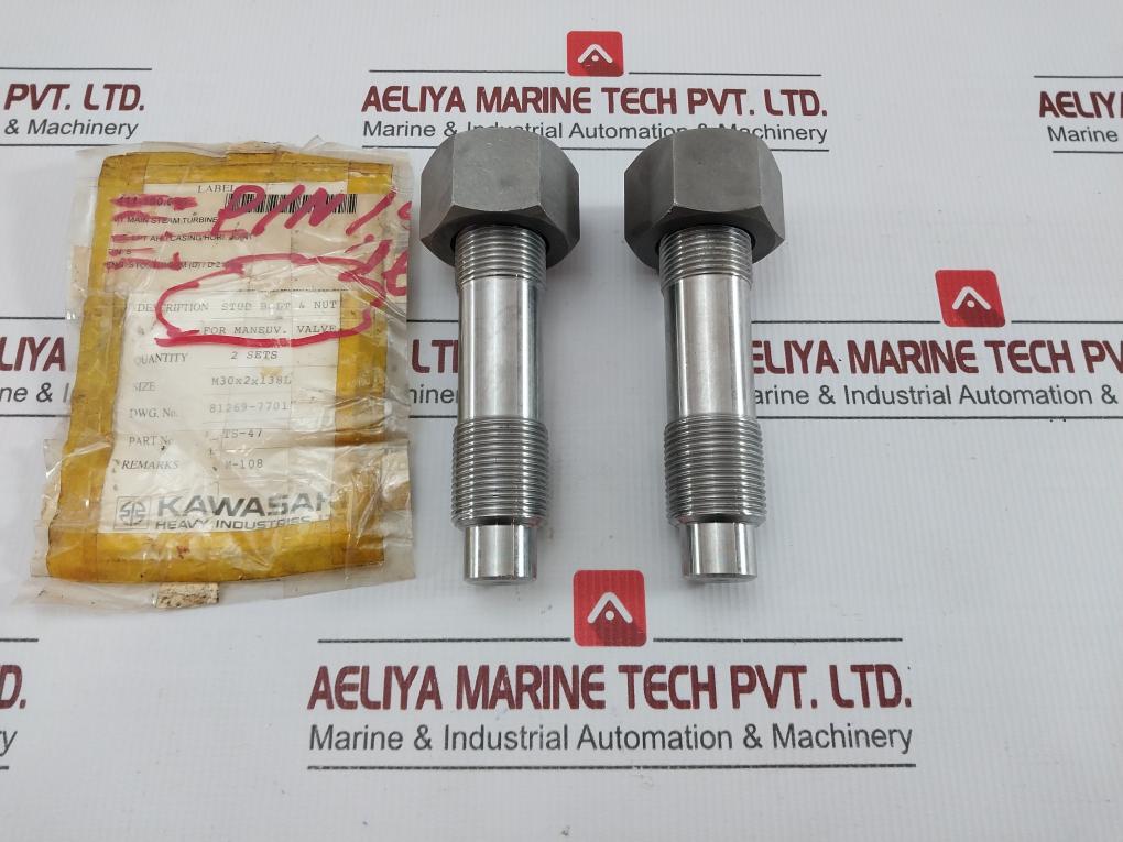 Manuev/Manual Valve Size: M30x2x138l Stud Bolt & Nut For Ts-47 Brand Kawasaki