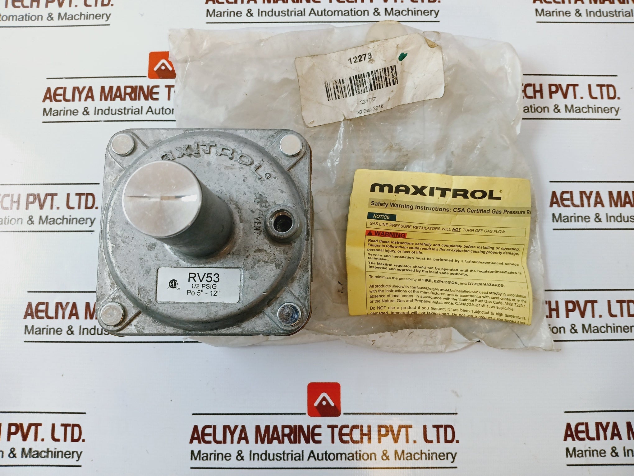 Maxitrol Rv53 Gas Pressure Regulator 1/2 Psig Po 5In - 12In