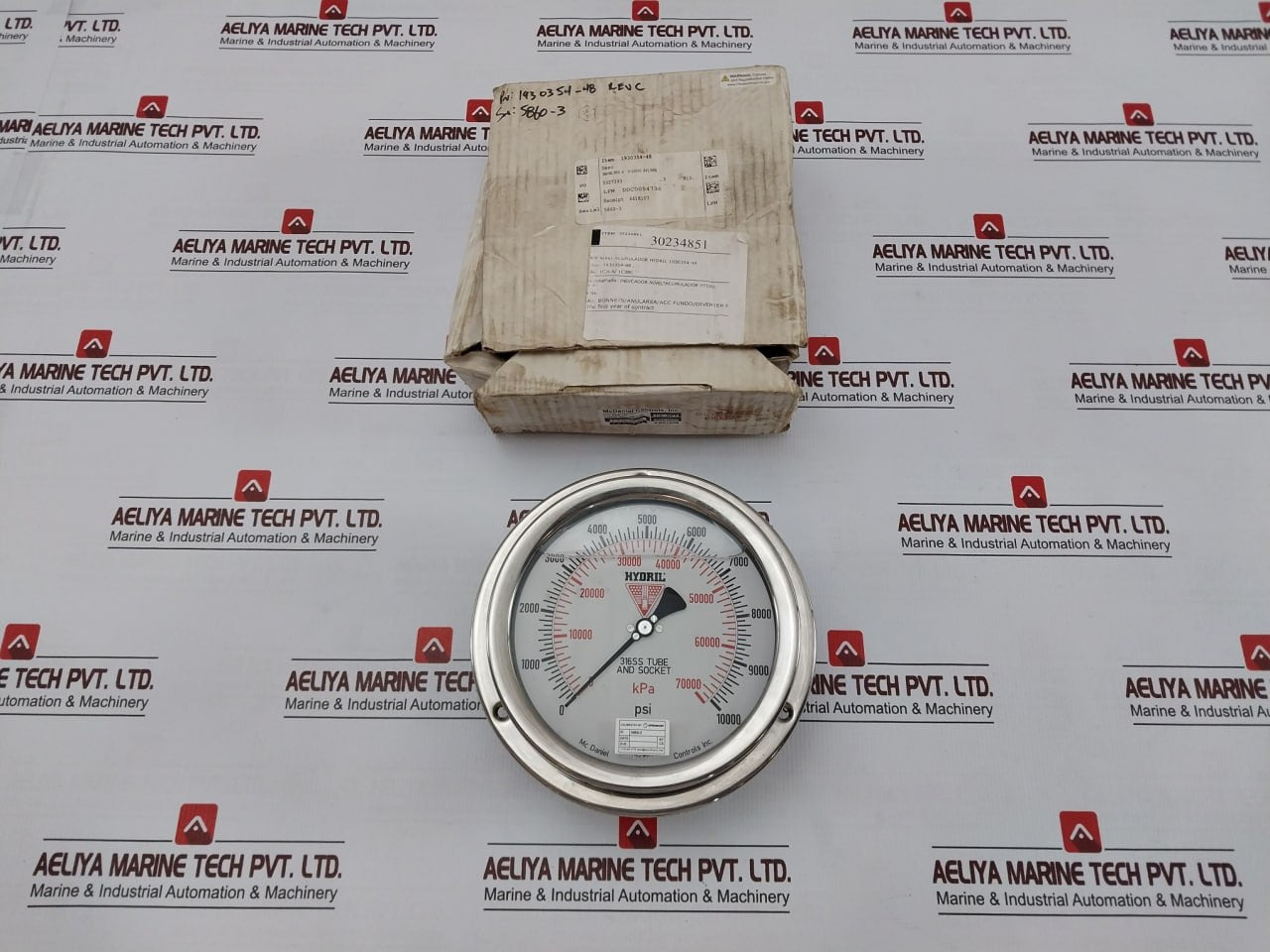 Mc Daniel 316Ss Liquid Filled Dual Pressure Gauge Rev C 0-10000 Psi/Kpa
