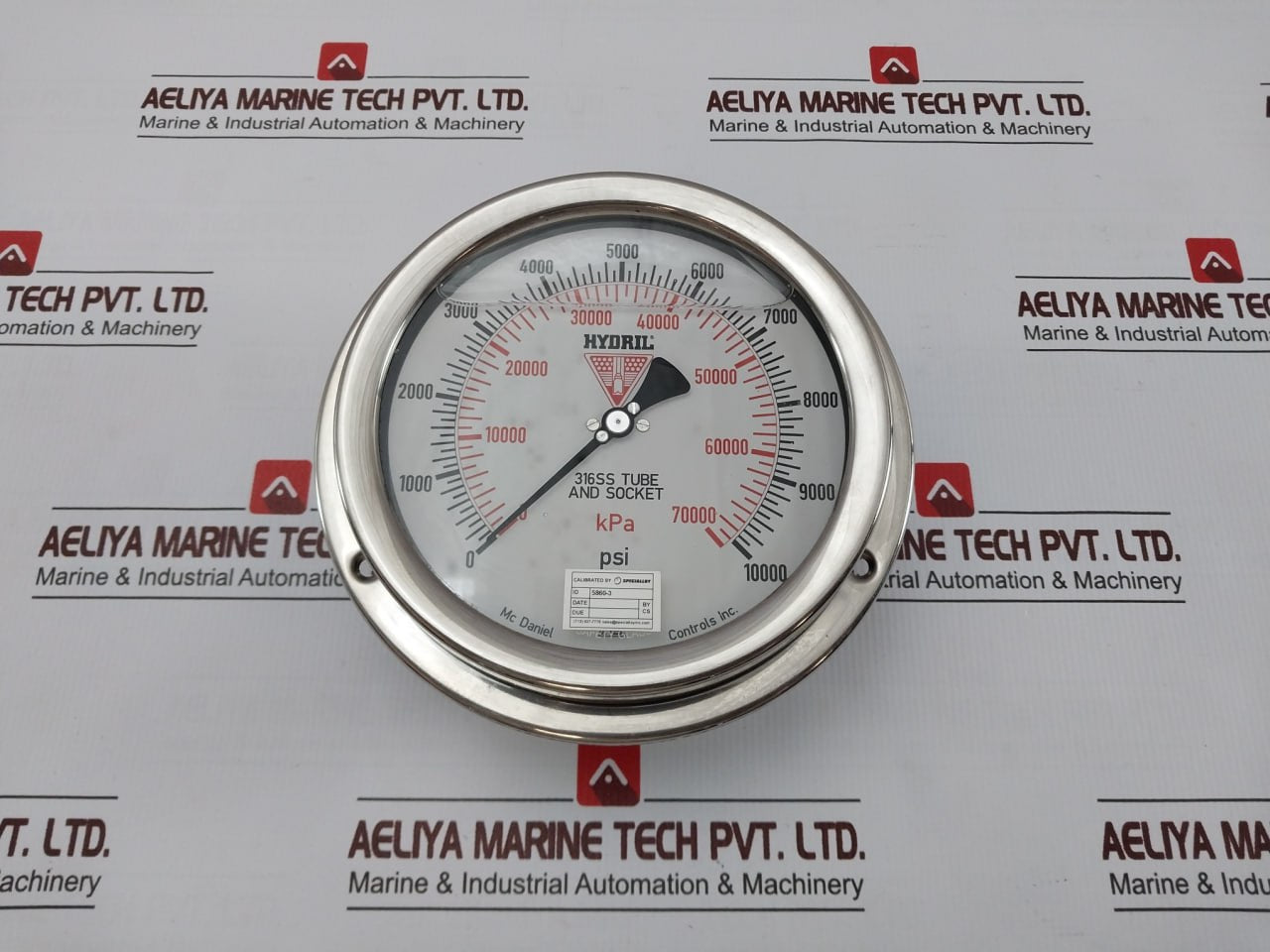 Mc Daniel 316Ss Liquid Filled Dual Pressure Gauge Rev C 0-10000 Psi/Kpa