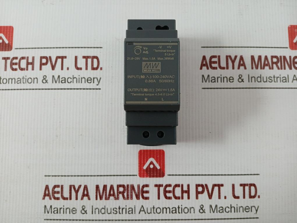 Mean-Well-Ac-Dc-Din-Rail-Power-Supply-Input-100-240vac-0-88a-50-60hz-Hdr-30-24-1