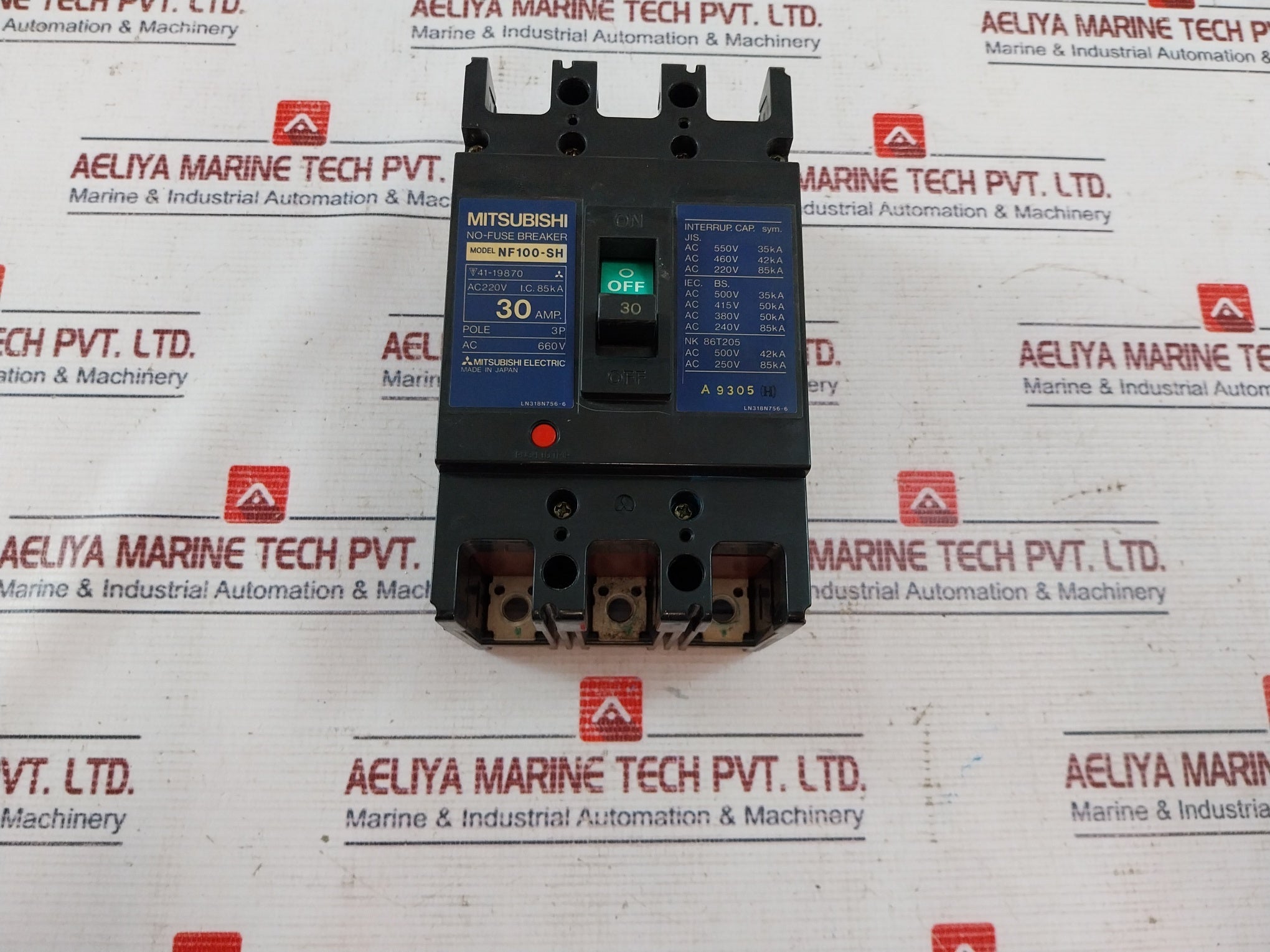 Mitsubishi Nf100-sh No-fuse Breaker 30 Amp 660V Nk 86T205