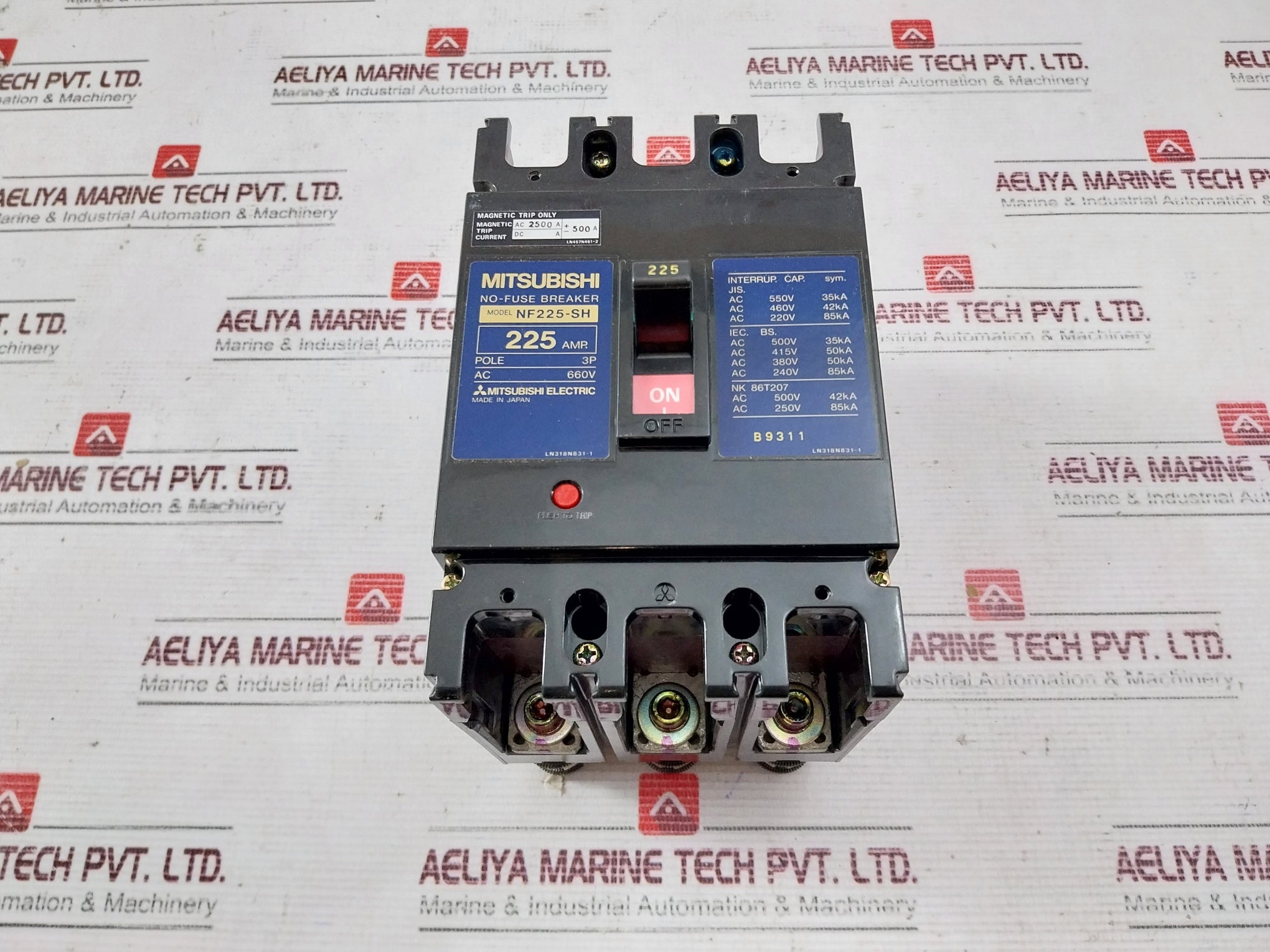 Mitsubishi Electric Nf225-sh No-fuse Breaker 3-pole 225A 660V Ac