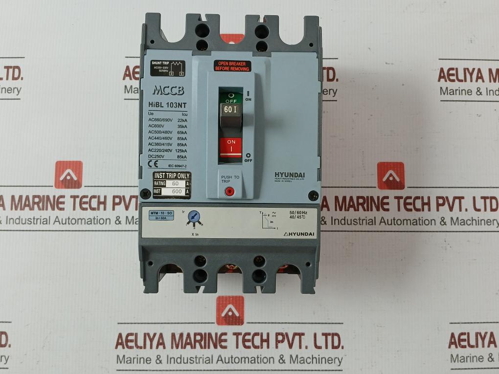 Molded Case Circuit Breaker 60a Brand In Hyundai Hibl 103nt